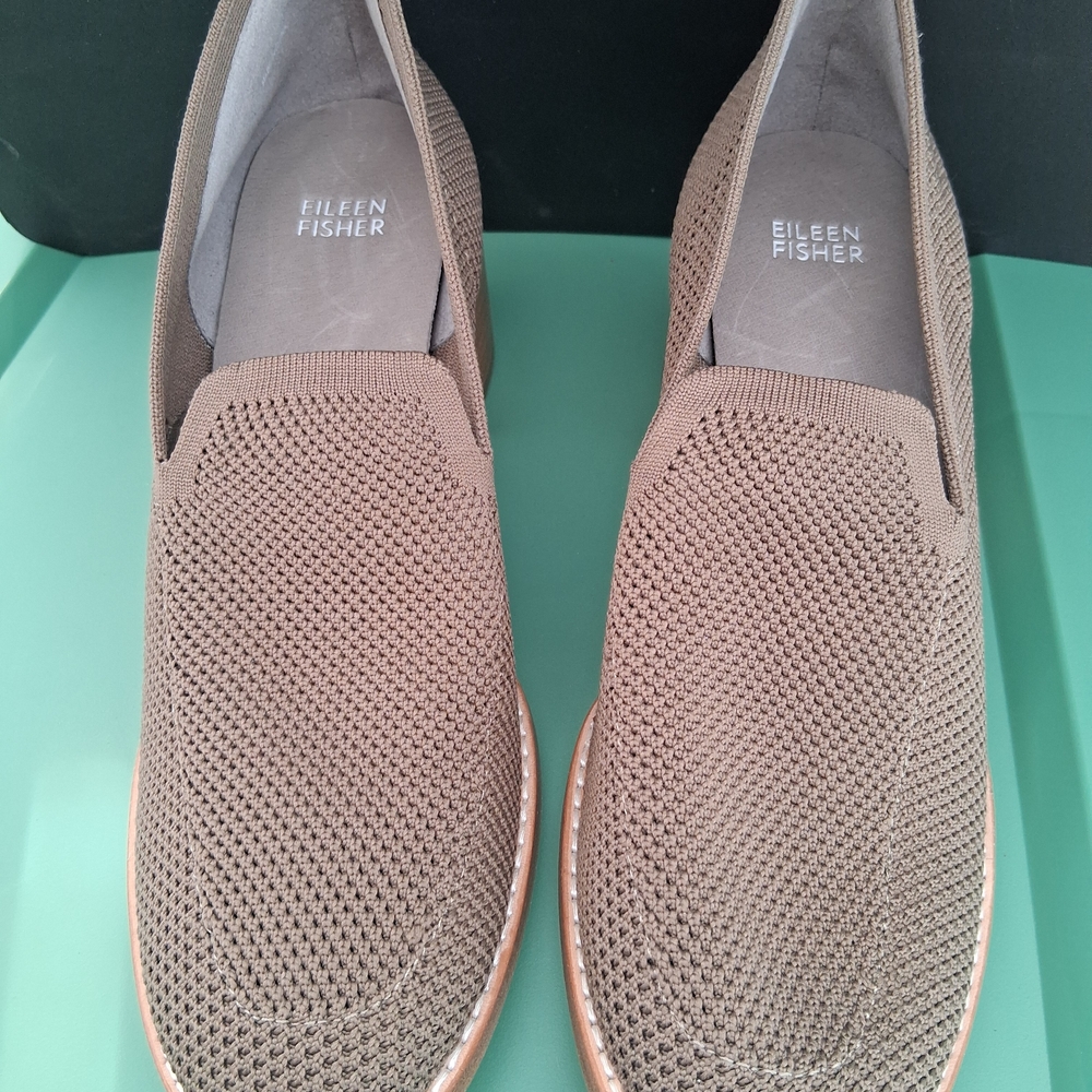 Eileen Fisher Brown Knit Loafers - Picture 2 of 4
